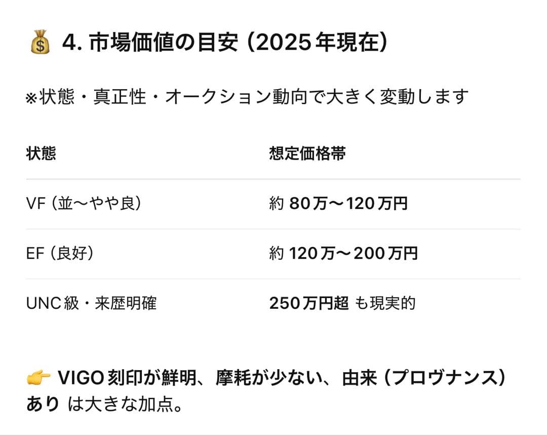 相場60-90万円　1703年VIGO ENGLAND CROWN銀貨