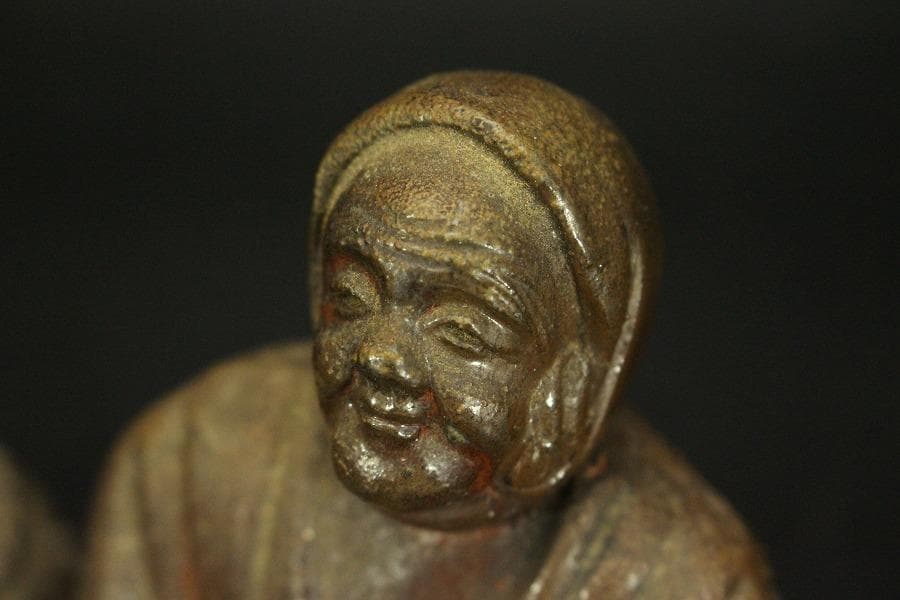 古備前 人物 筆洗 高10.5cm 文房具(A298)