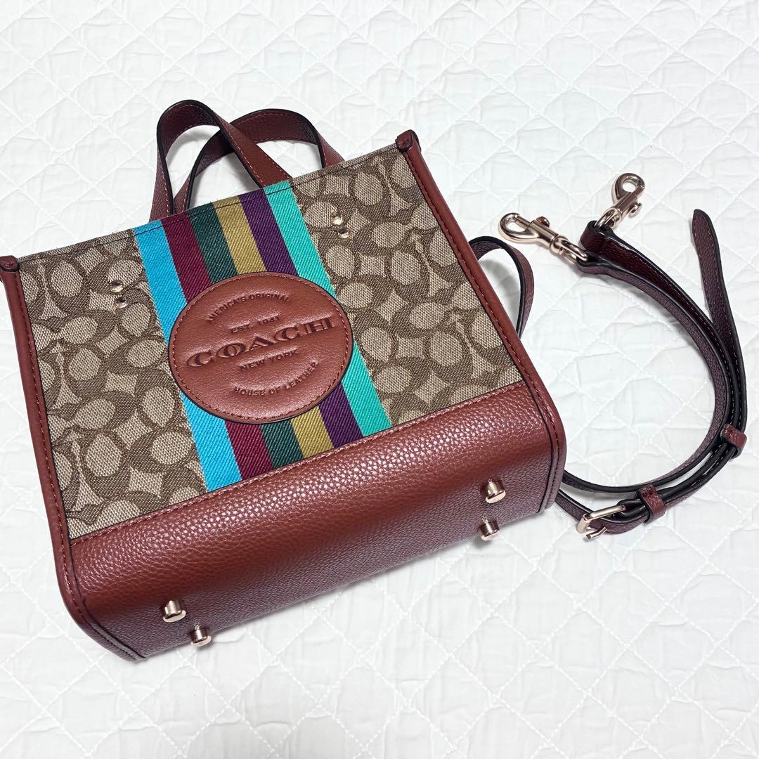 COACH ショルダーバッグ ブラウン/マルチカラー　2way デンプシー　美品