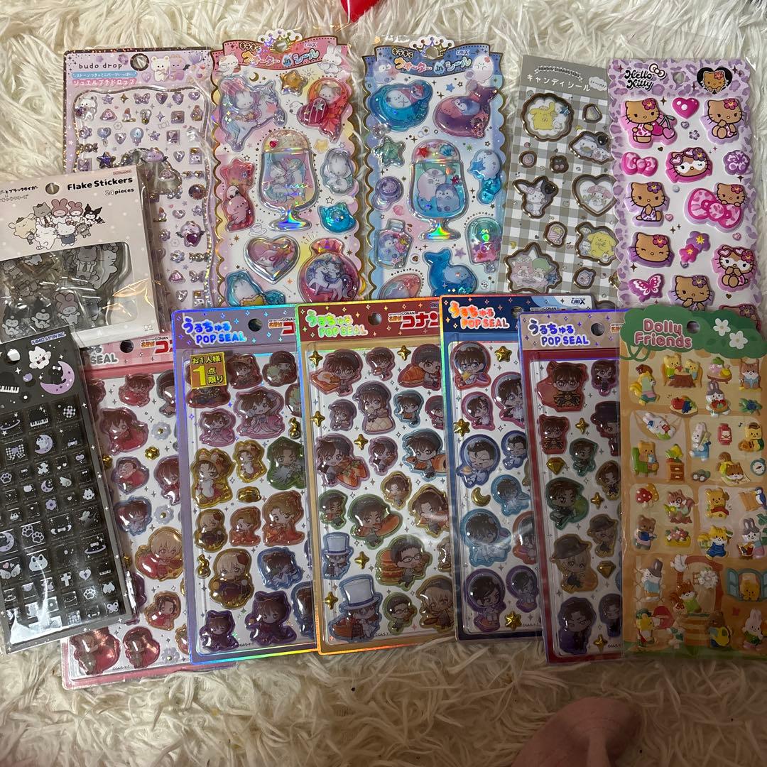シールまとめ売り　うるちゅるPOP 名探偵コナン　サンリオ　日焼けサンリオ