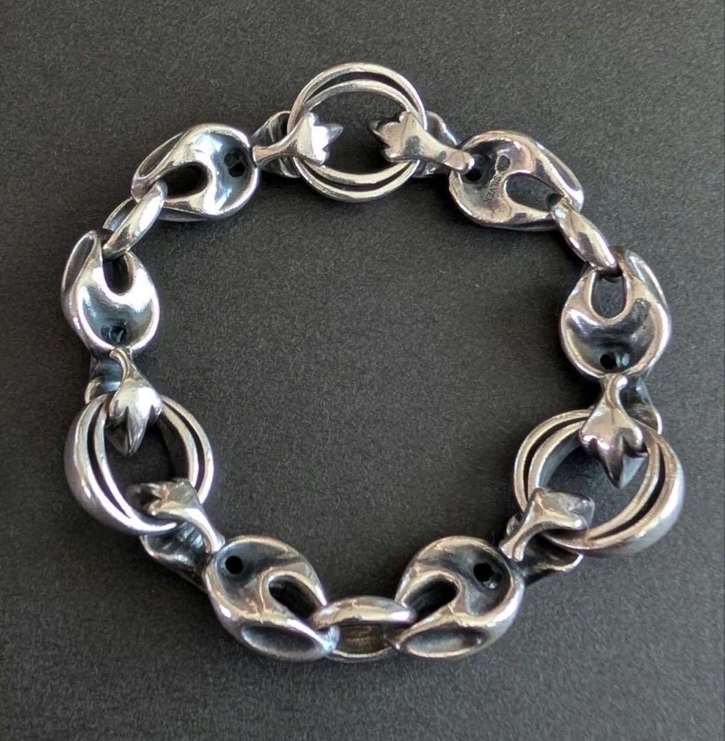 エムズコレクション シルバー925アーバントライバル無限ブレスレット極太20cm