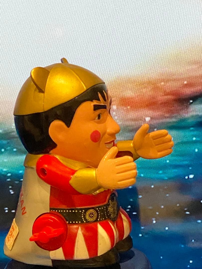 【可動品】昭和からのヒーロー絶版タケチャンマン人形ゼンマイ式★新品未使用未展示物