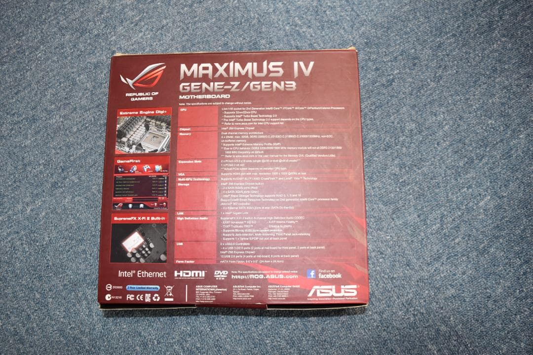 ASUS MAXIMUS IV GENE-Z/GEN3 CPU メモリセット