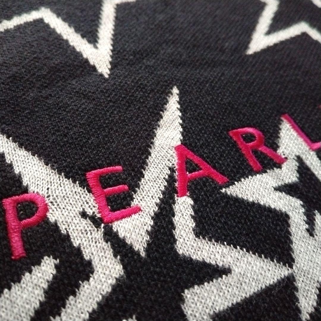 パーリーゲイツ　ウール 刺繍 星柄ジャガード モックネック ニット プルオーバー
