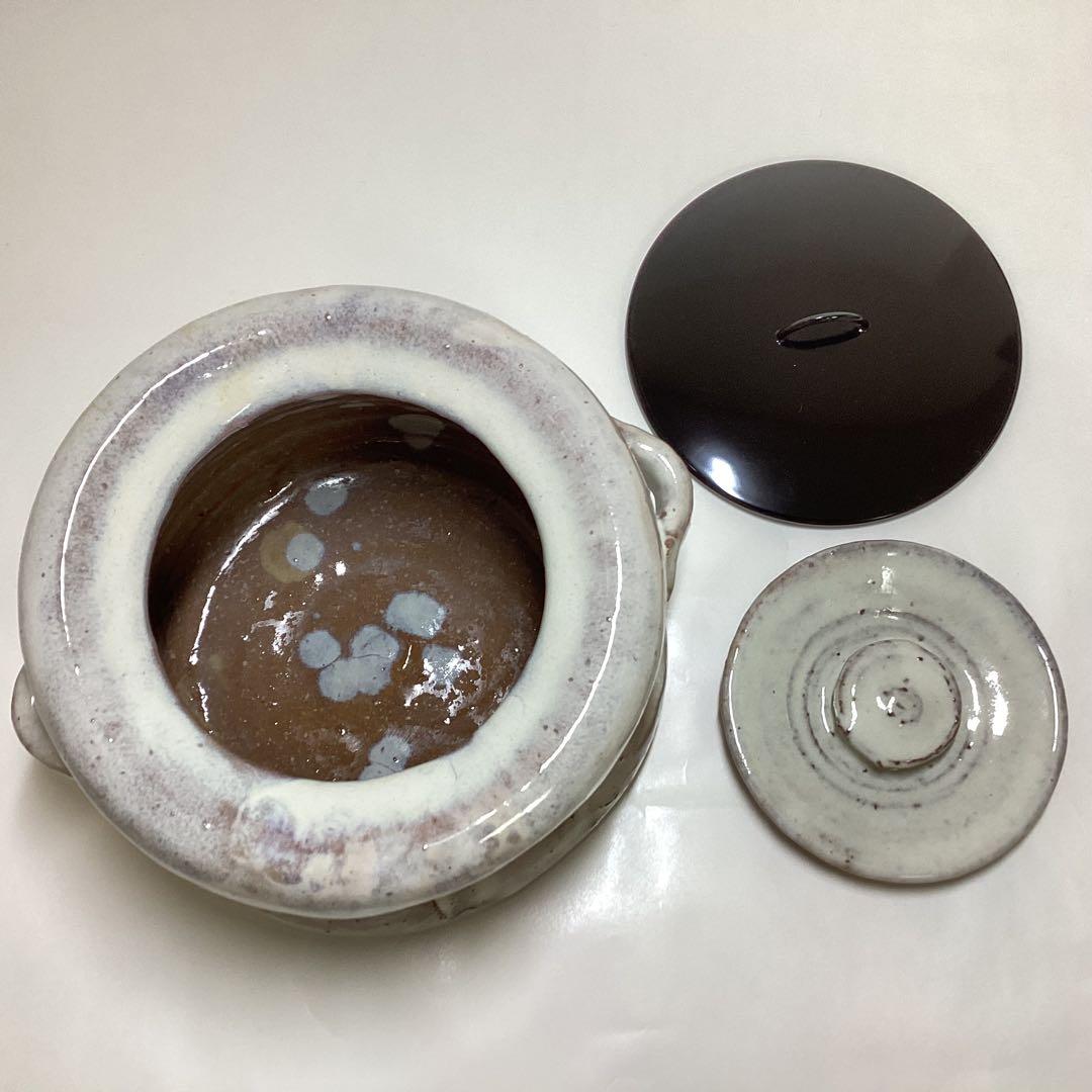 水指 萩 指月窯 波多野善蔵 塗蓋付 木箱入 茶道具 古物品