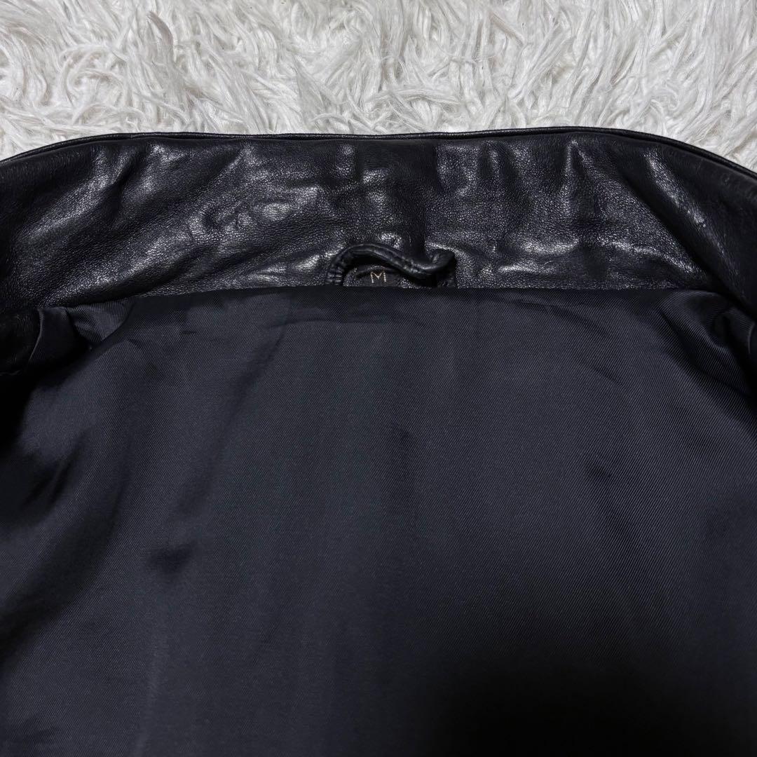 00s ブラック A-2 短丈レザージャケット y2k M〜Lサイズ相当