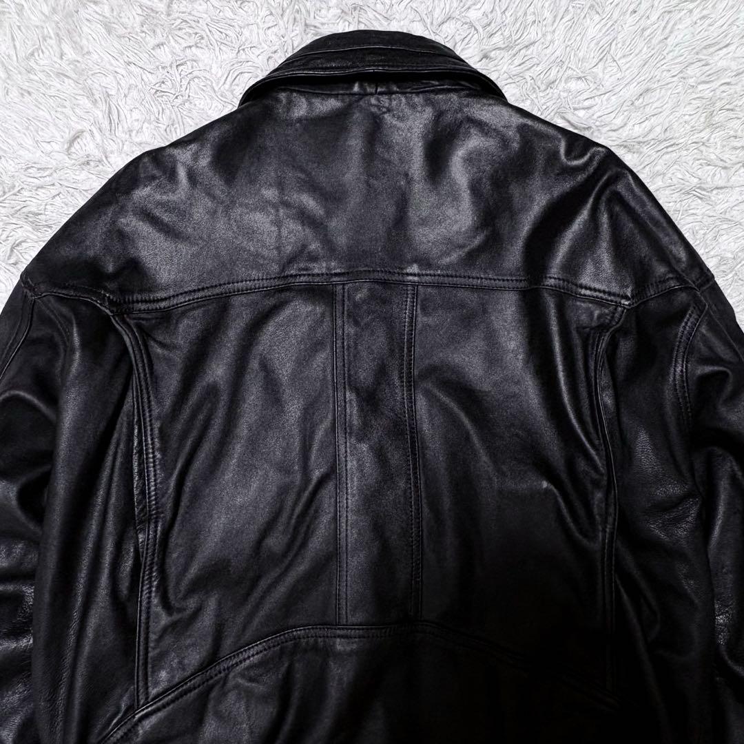 00s ブラック A-2 短丈レザージャケット y2k M〜Lサイズ相当