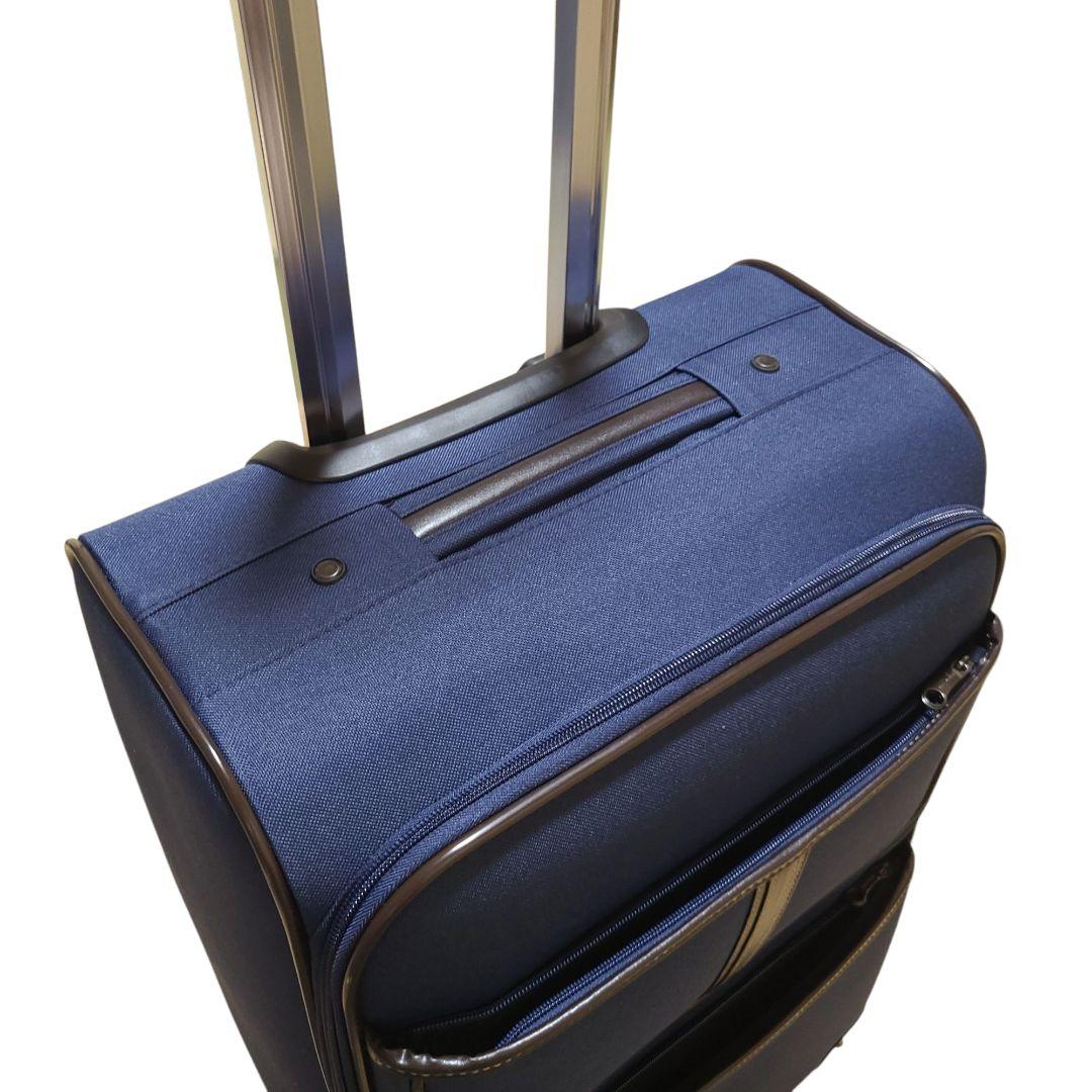 未使用☆possédez スーツケース 44L ソフト ファスナー ネイビー 布