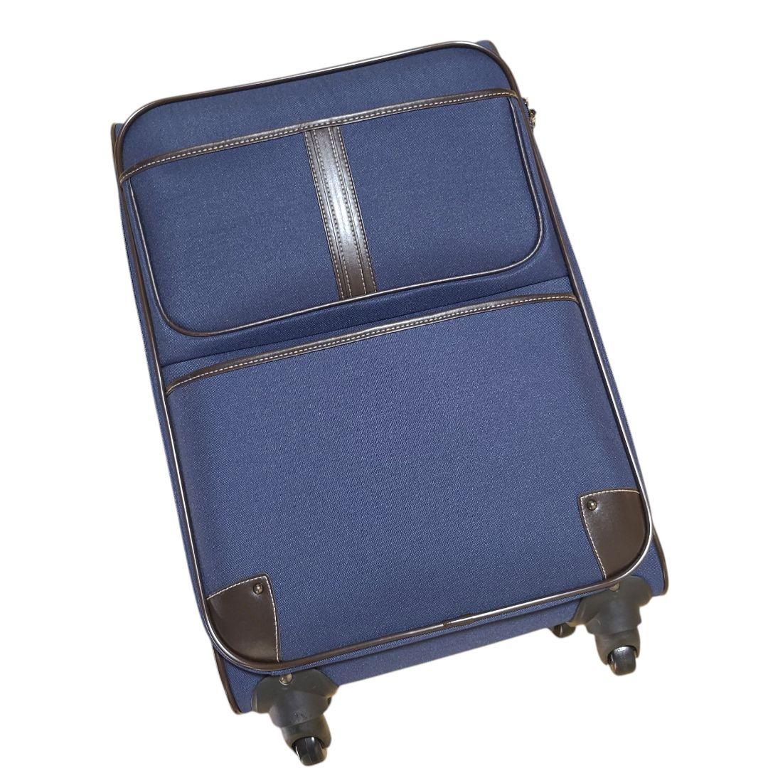 未使用☆possédez スーツケース 44L ソフト ファスナー ネイビー 布
