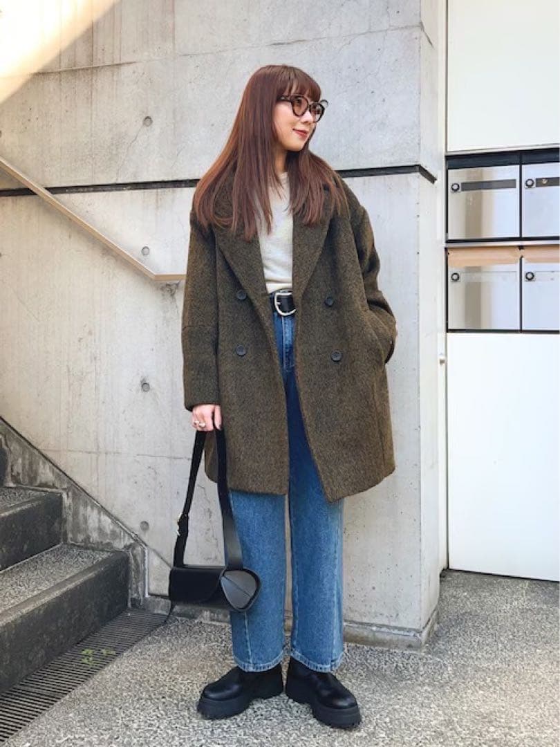 Happy JohnウールブレンドシャギーコクーンPコート