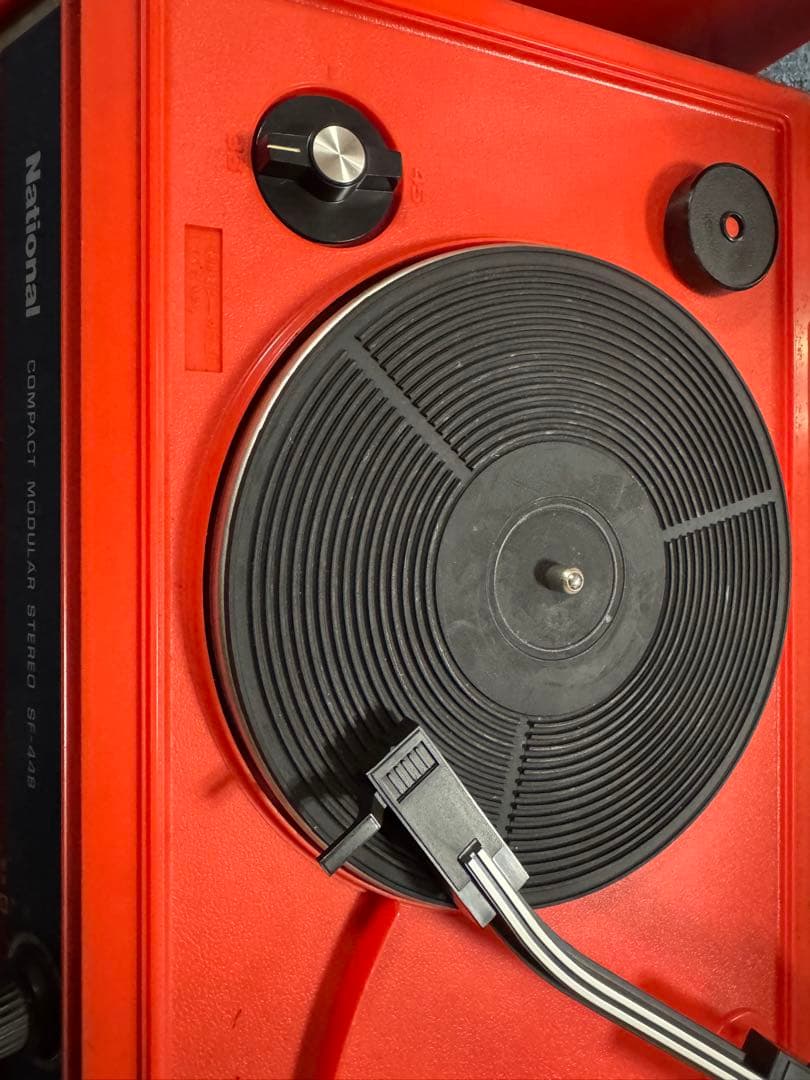 昭和レトロ　ナショナル　レコードプレーヤー　SF–448 レッド　ステレオ