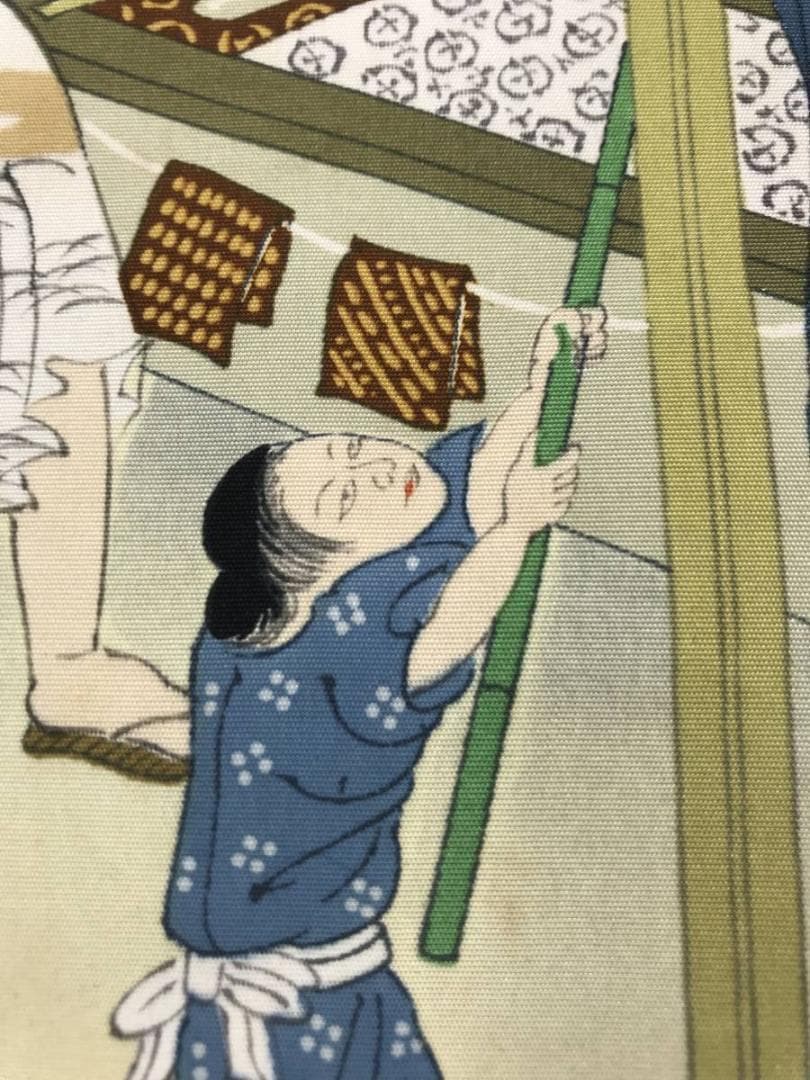 【複製】作者不詳/染織の図/染織工芸品/人物図/掛軸/名家伝来/AC-413