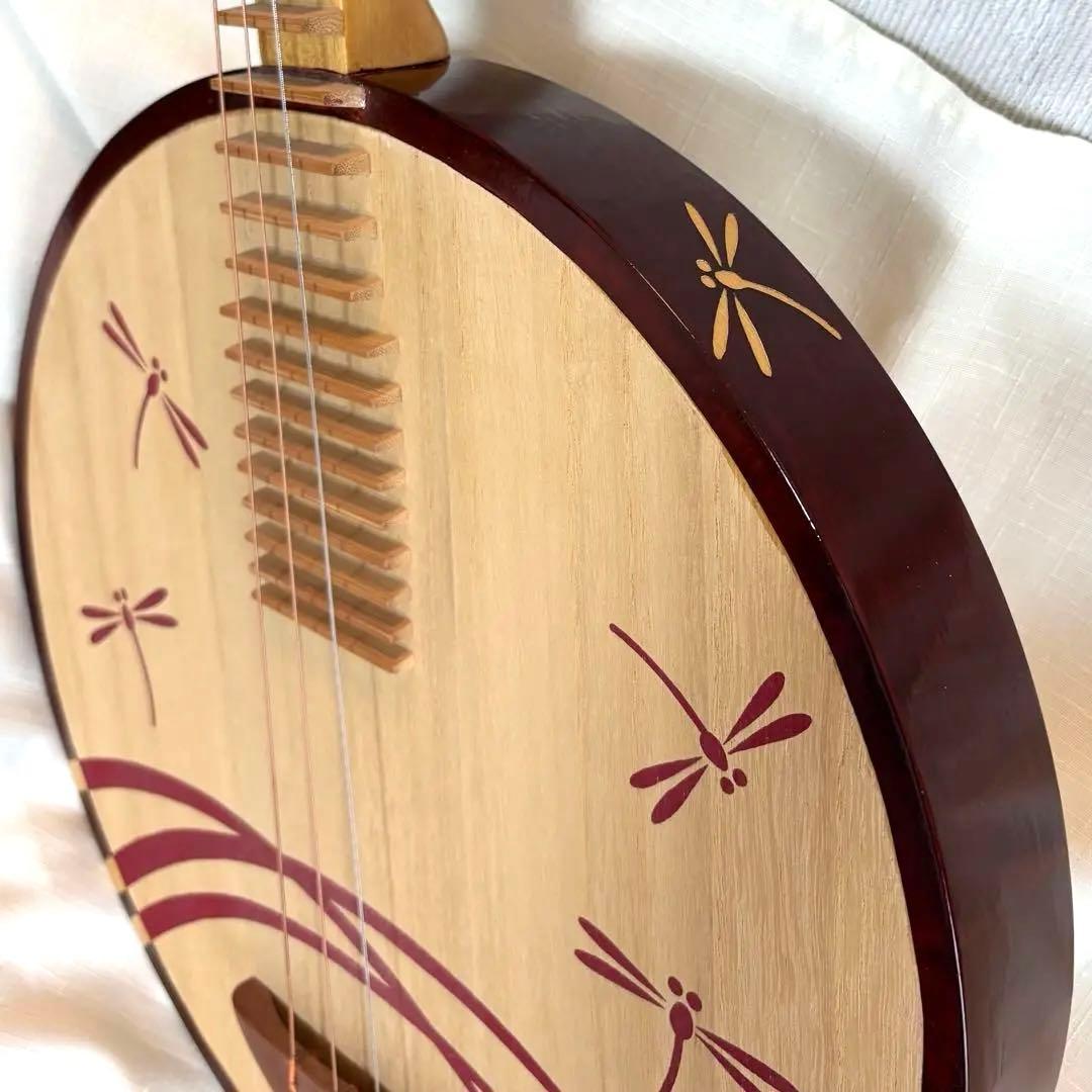 民族楽器 月琴 専用ケース 教本付き