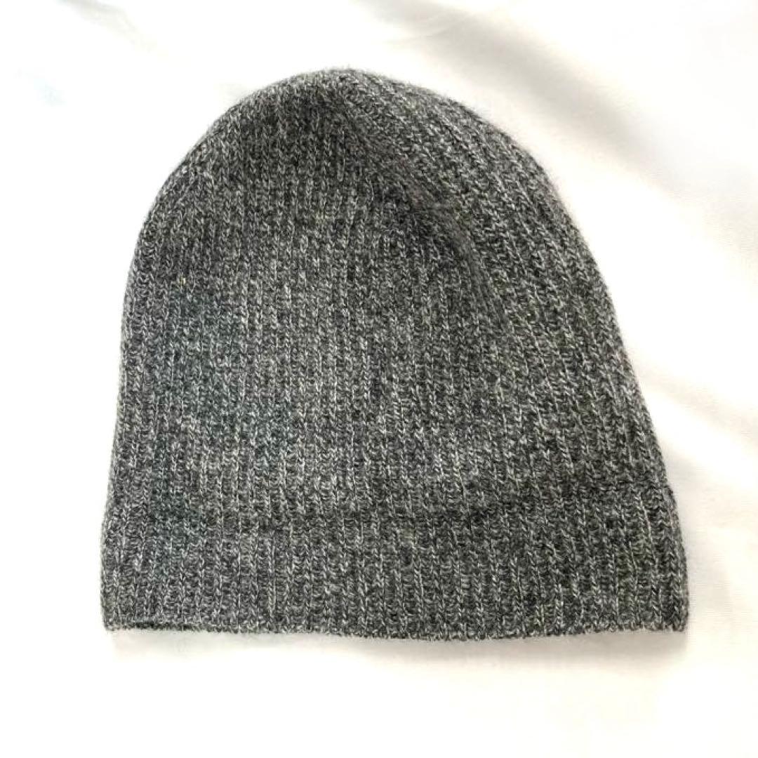 ジョンストンズ 未使用 ニット帽 チャコール カシミヤ 帽子 フリーサイズ