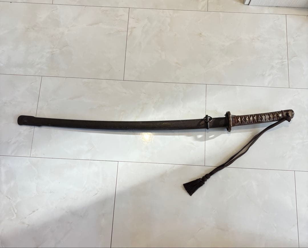 希少　日本軍 陸軍 軍刀 木鞘 革巻き 日本刀　激レア　模造刀　儀礼刀　年代物
