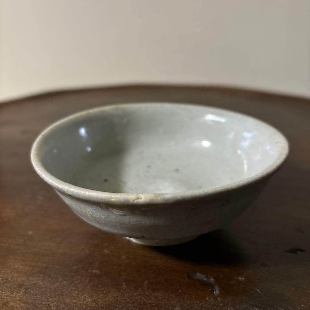 李朝盃　小鉢　白磁　堅手　小服茶碗　韓国アンティーク　古道具　古民芸　古陶磁