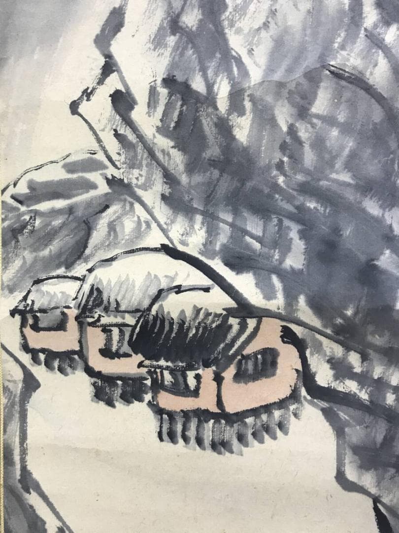 真作/僧月僊/山水人物図/山水図/掛軸☆宝船☆AH-591