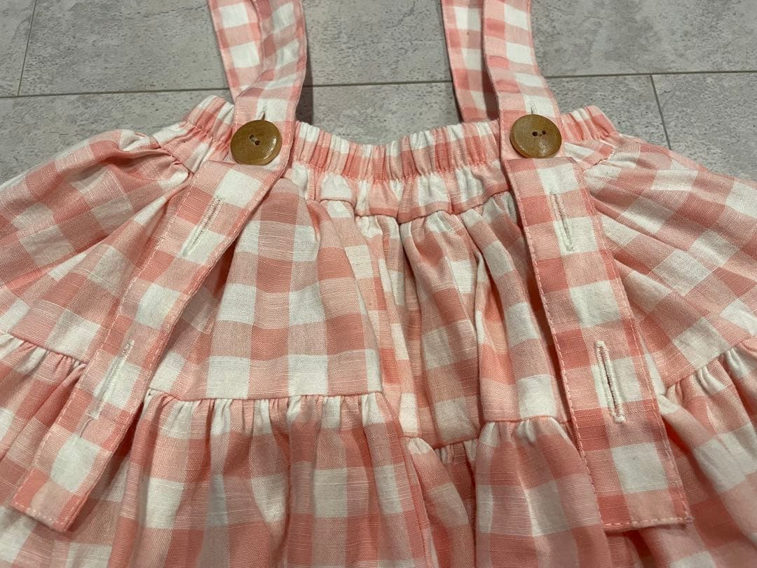 値下げ中WonnyRibbon Mサイズ　ピンクギンガムチェック柄