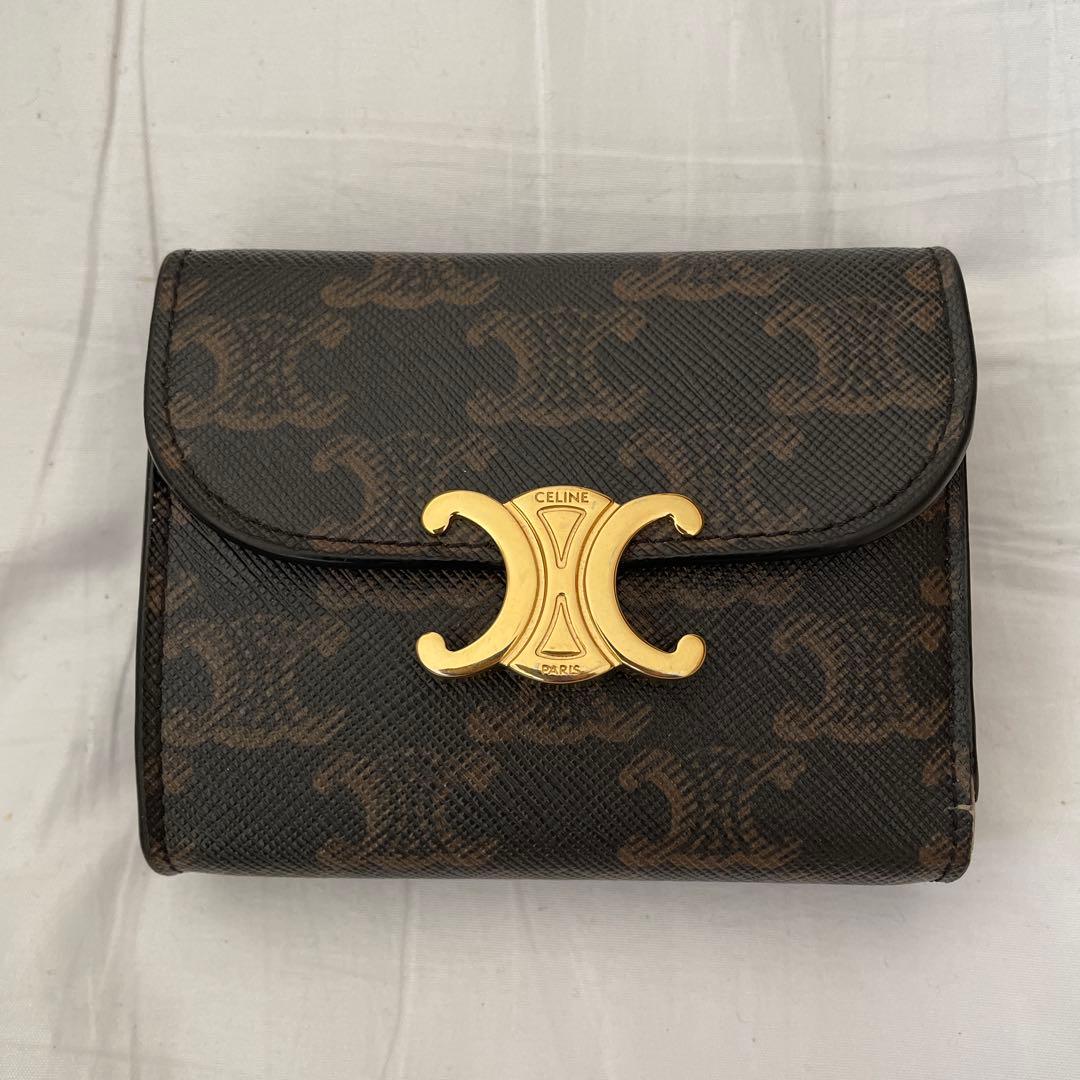 セリーヌ 財布 スモール フラップウォレット トリオンフ　トリオンフキャンバス