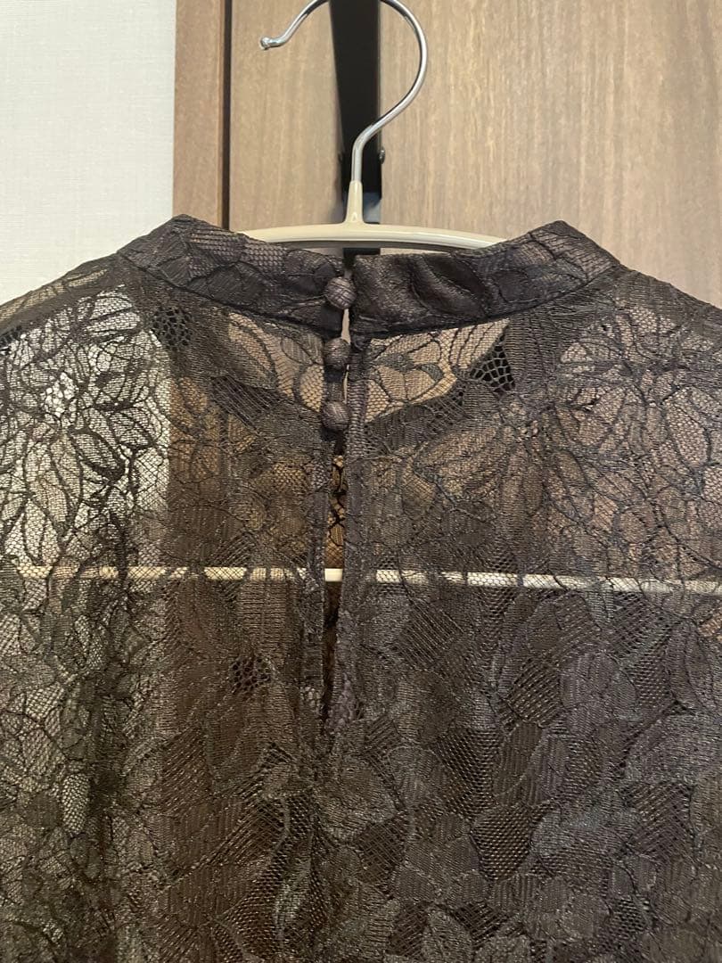 ベルスリーブスリットドレス パーティードレス