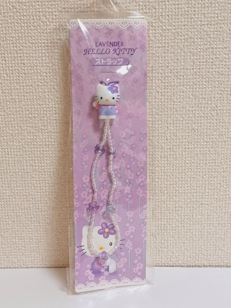 ラベンダー　ハローキティ　マスコット　ストラップ　カオハナ　1998年