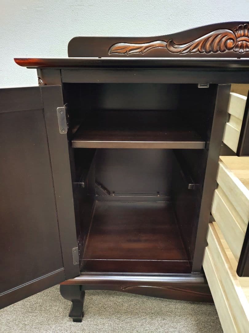 未使用アウトレット アンティーク調 猫脚 キャビネット マホガニー サイドボード