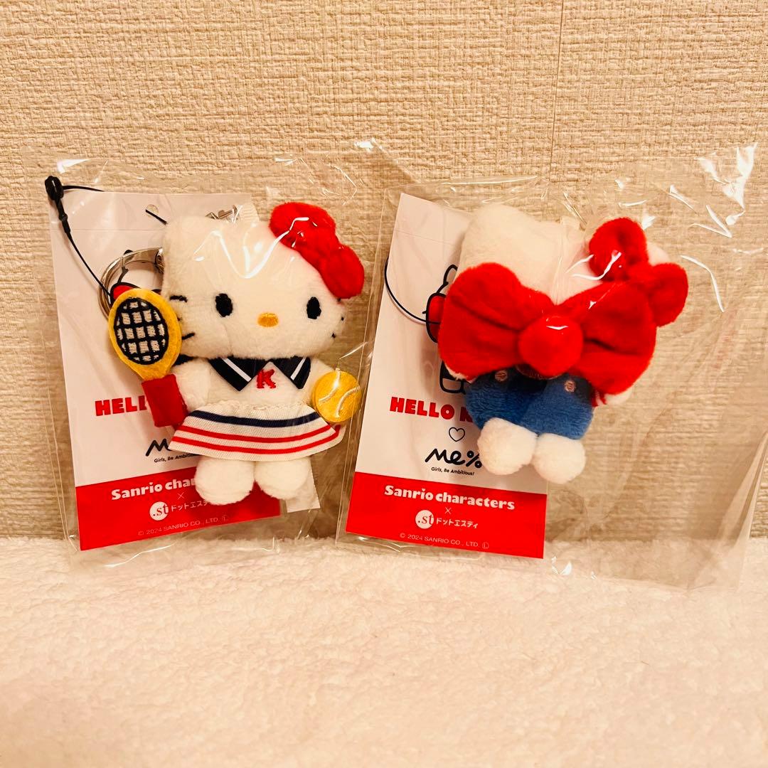 新品　Me% ハローキティ　キーホルダー　テニス リボン キーチェーン