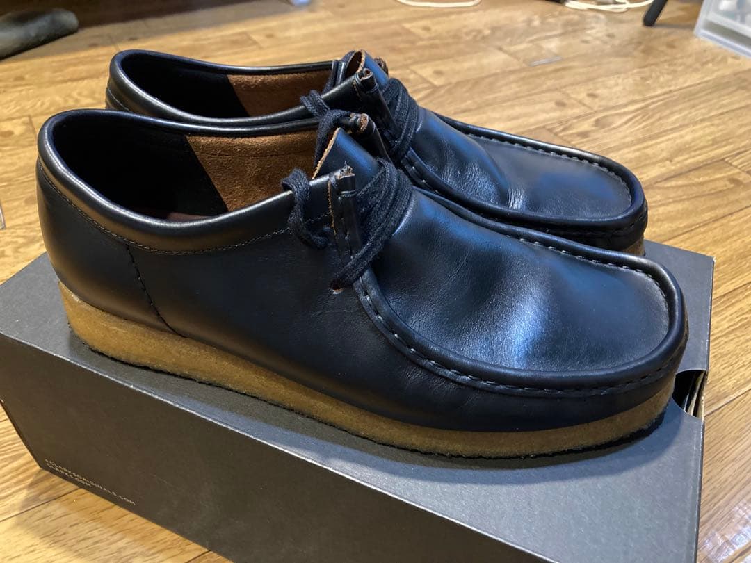 クラークスワラビー　BLACK Smooth Leathe