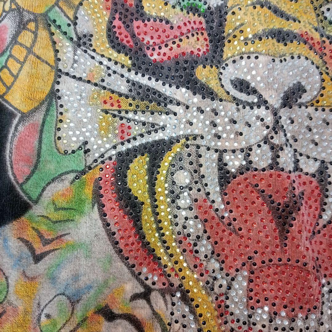 Don Ed Hardy ベロアパーカー XL 虎 黒 刺繍 ジップ メンズ