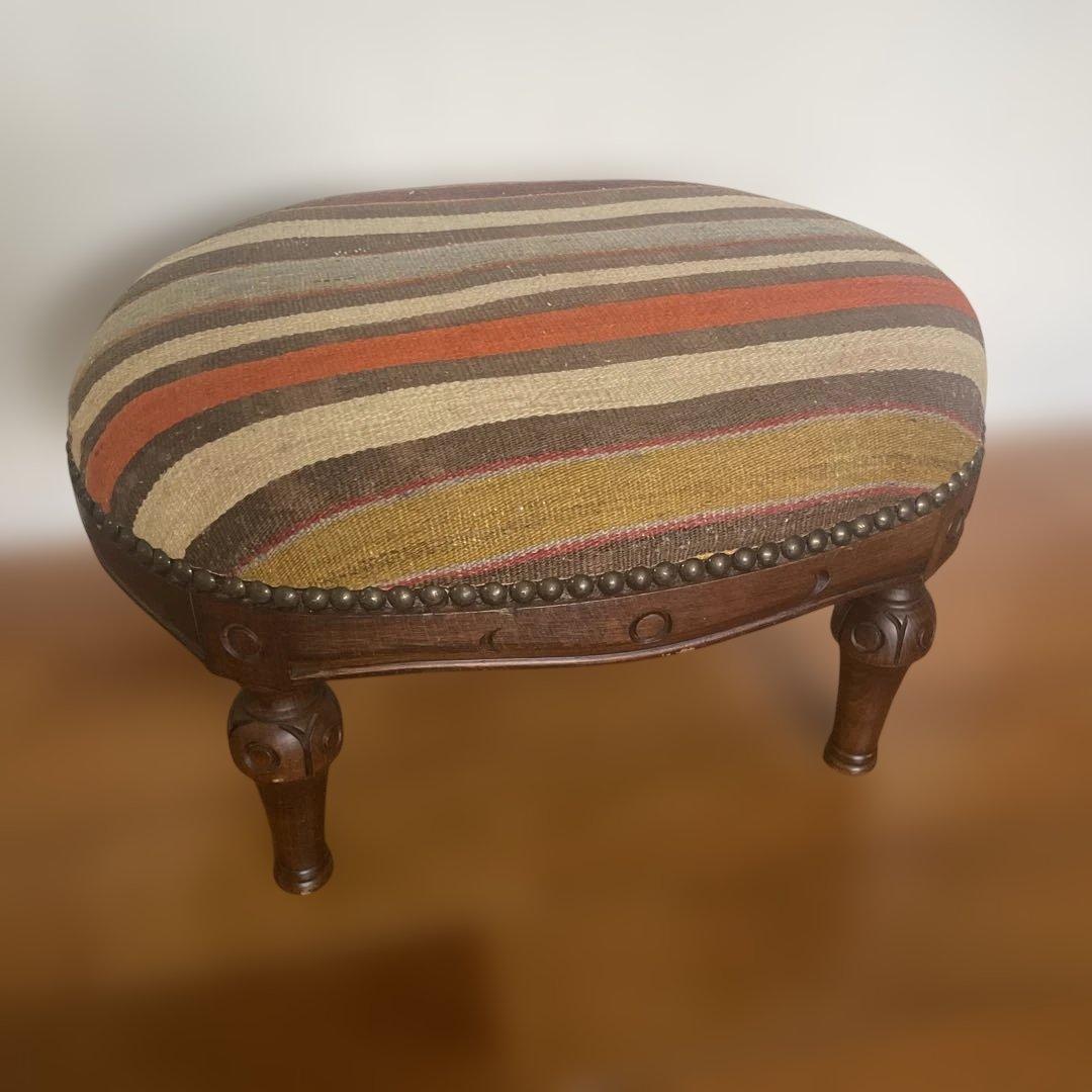 オールドキリムベンチスツール　椅子　昭和ヴィンテージ