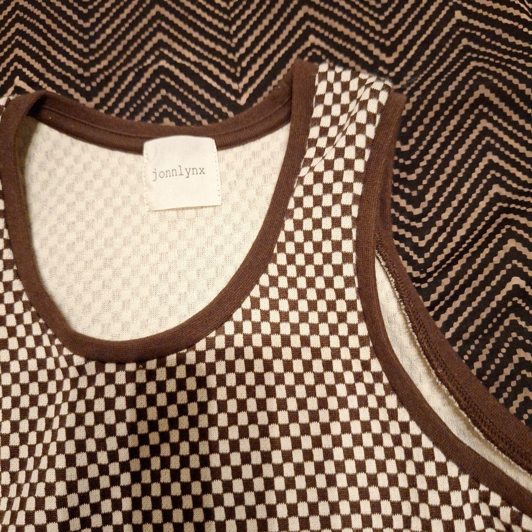 jonnlynx チェック柄タンクトップ