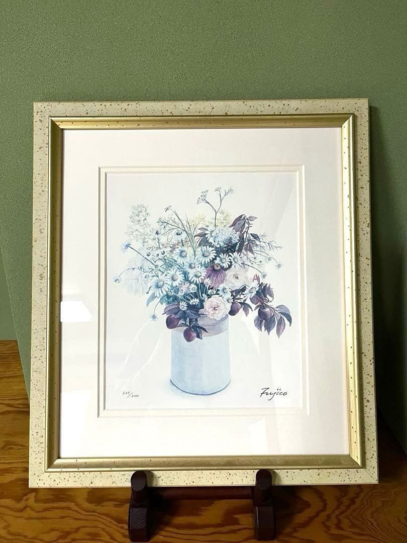 【限定品‼️】橋本不二子作　「Red Plumを頂いて」　限定版画　直筆サイン入り