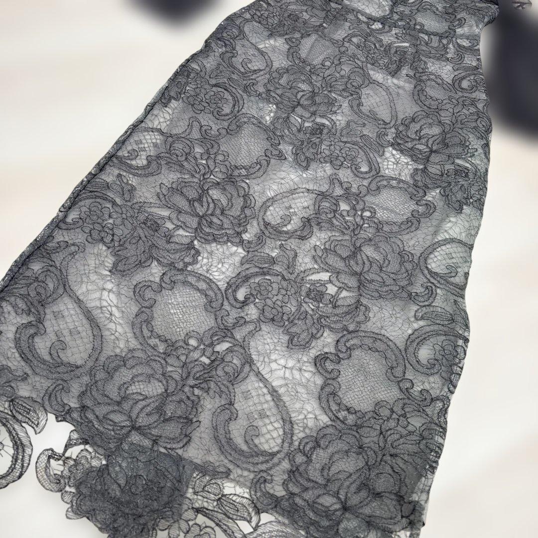 ほぼ新品❤️ Leja 異素材シアー刺繍レース プリーツ Iラインスカート S