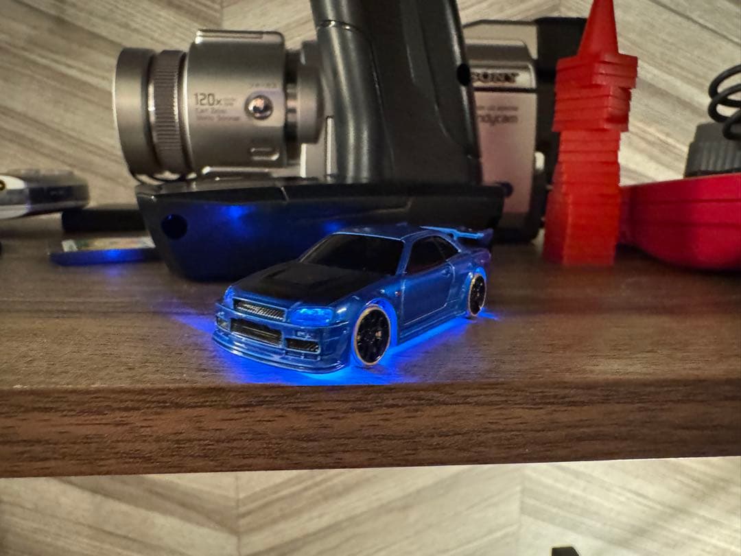 ターボレーシング 1/64 ドリフトラジコン R34 ブルー