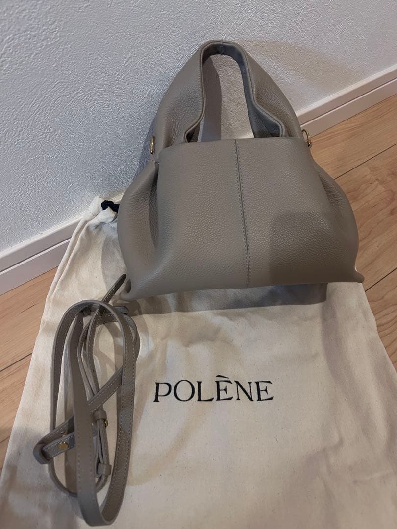 POLÈNE グレー ショルダーバッグ