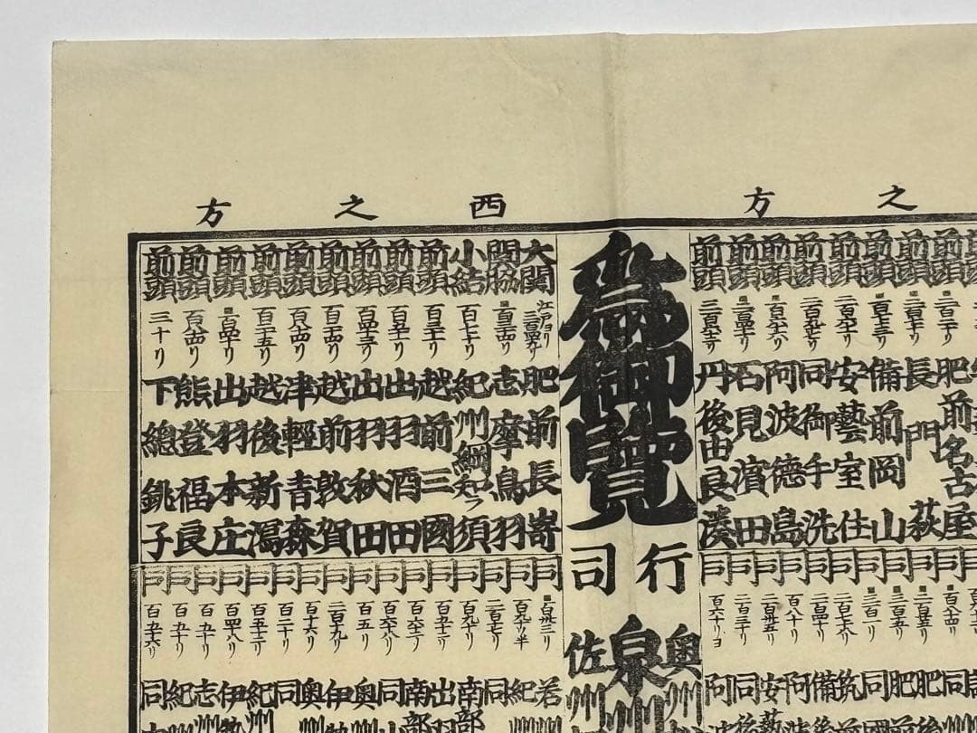 「諸国湊の里附」木版刷り番付 1枚|港番付 木版画 江戸時代