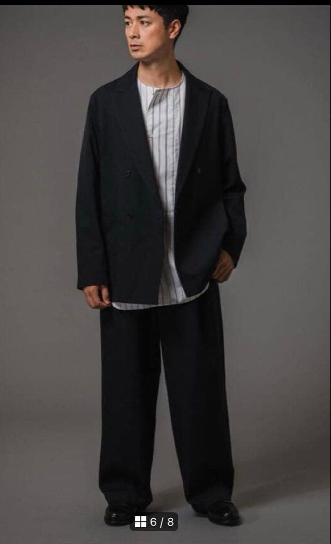 未使用級　定価66,000円　ネイビー ダブルスーツ ジャケット・パンツセット