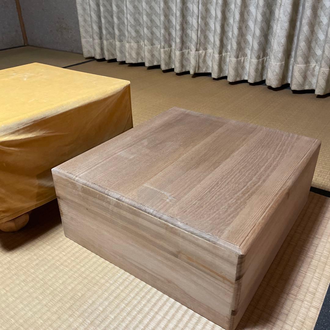 囲碁盤　脚付へそ有り　布カバーと桐箱付き