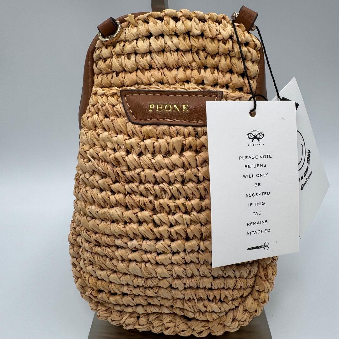 アニヤハインドマーチ ラフィア調 ESSENTIALS ショルダーバッグ