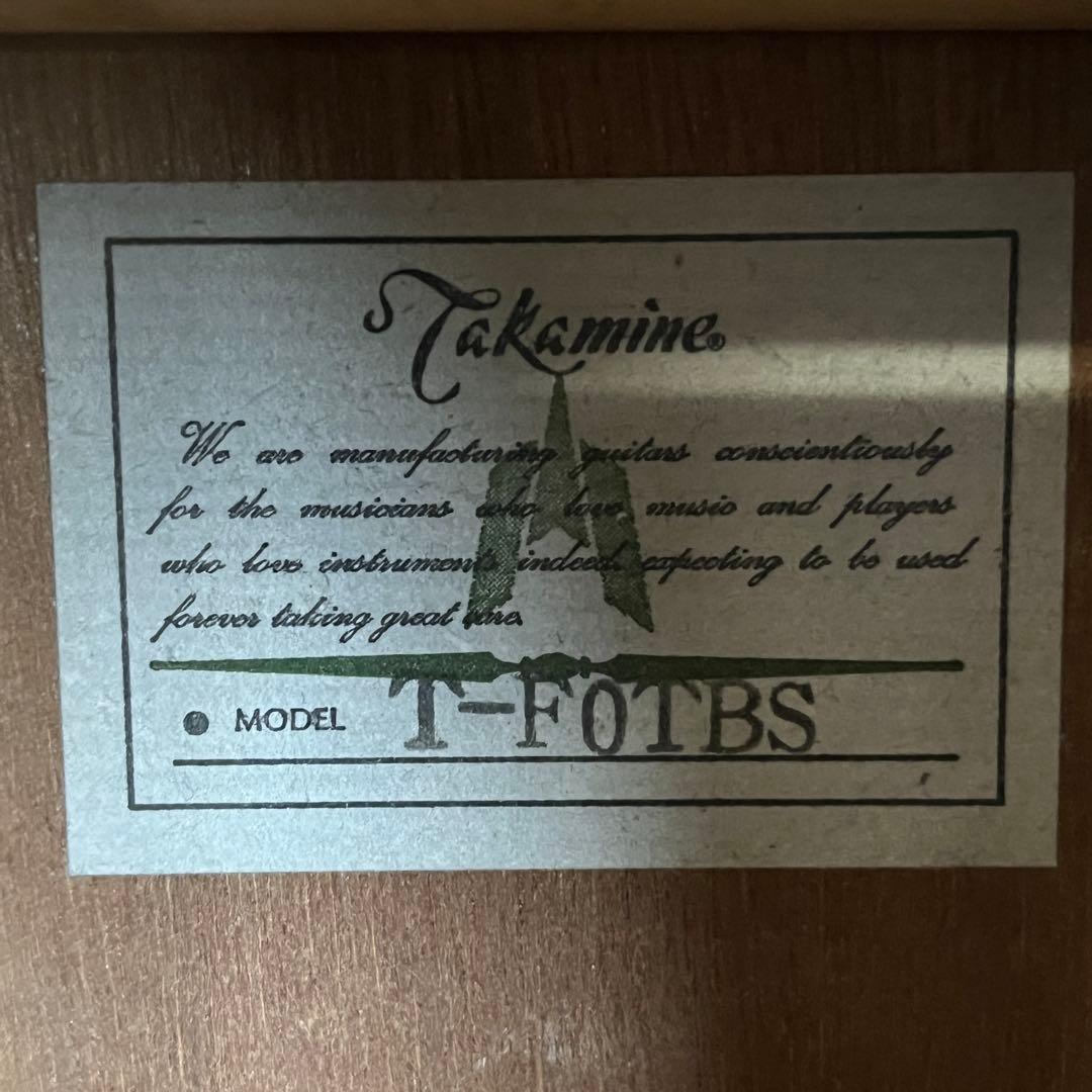 タカミネ アコースティックギター T−F0TBS ソフトケース付き アコギ