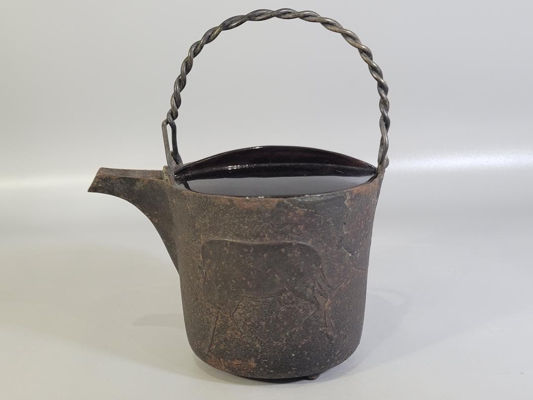 tsurushima専用 古鉄 鹿地紋 注瓶 古美術 DT318