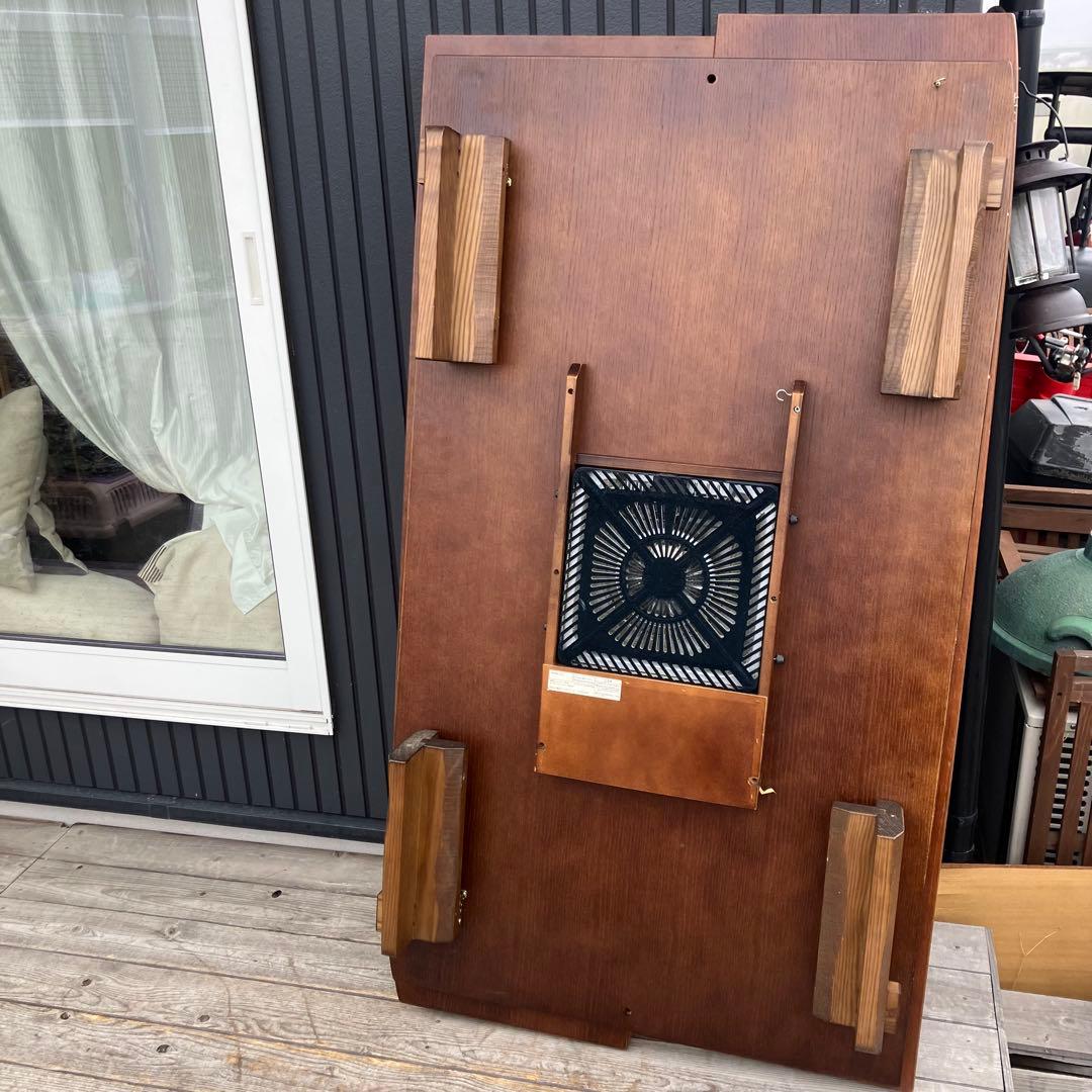 昭和レトロ 一枚板風大型こたつ 木製折りたたみコタツテーブル センターテーブル