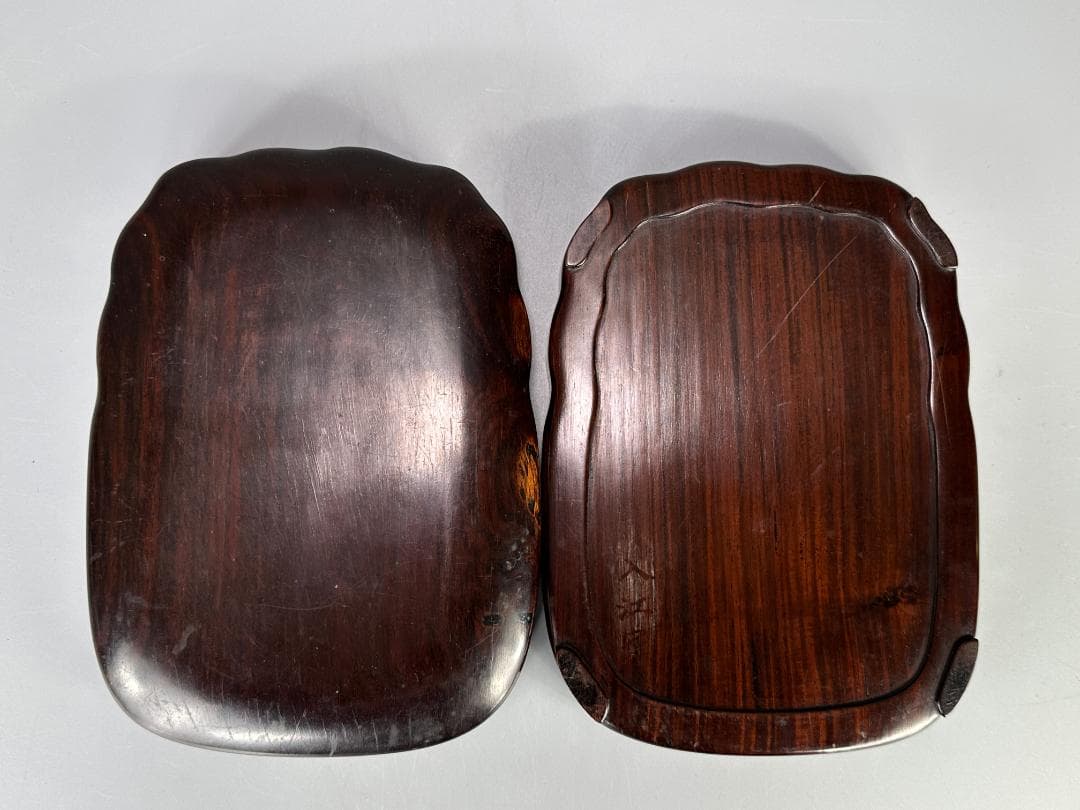 中国美術　清時代　清康熙　陳奕禧銘　祥雲龍文端渓硯　紫端渓　古物保証　唐物　古物