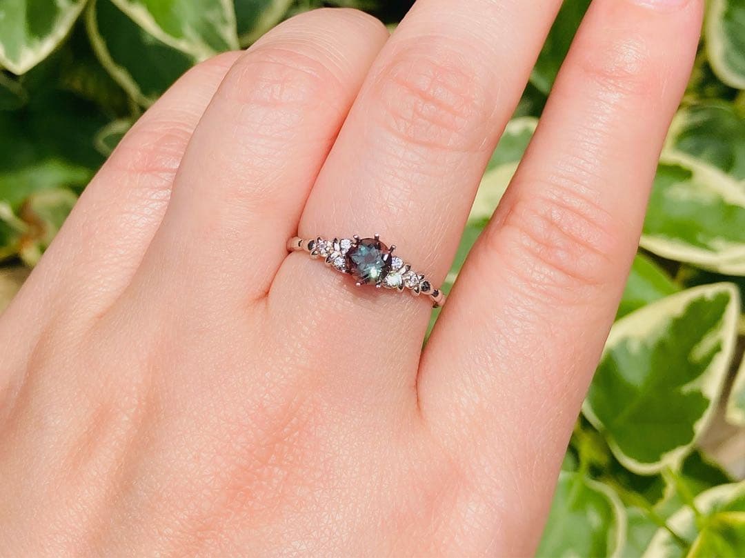 天然石　カラーチェンジアンデシン　天然石リング　オーダーリング