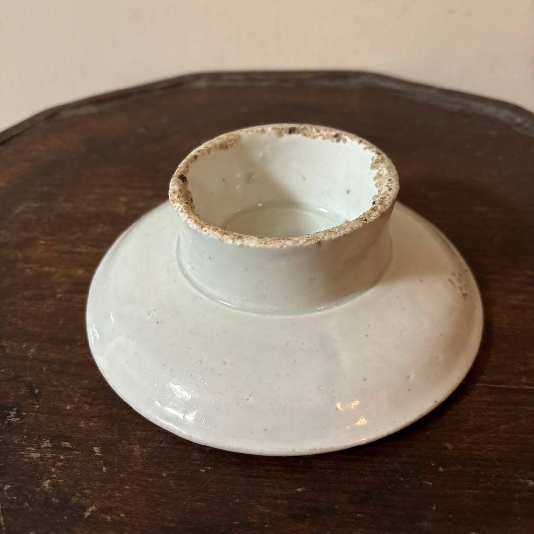 李朝染付祭器　台皿　その⑧ 白磁　古美術　アンティーク　朝鮮古陶磁　白洲正子