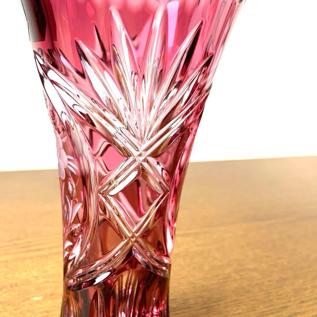 新品 ドイツ製 ドレスデン クリスタル ガラス 切子 花瓶 フラワーベース