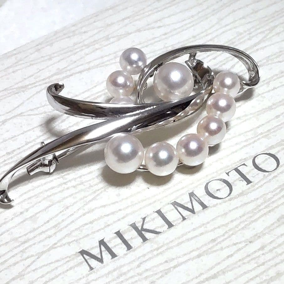 新品同様♡MIKIMOTO♡ミキモト♡絶品♡アコヤ真珠♡ブローチ♡シルバー