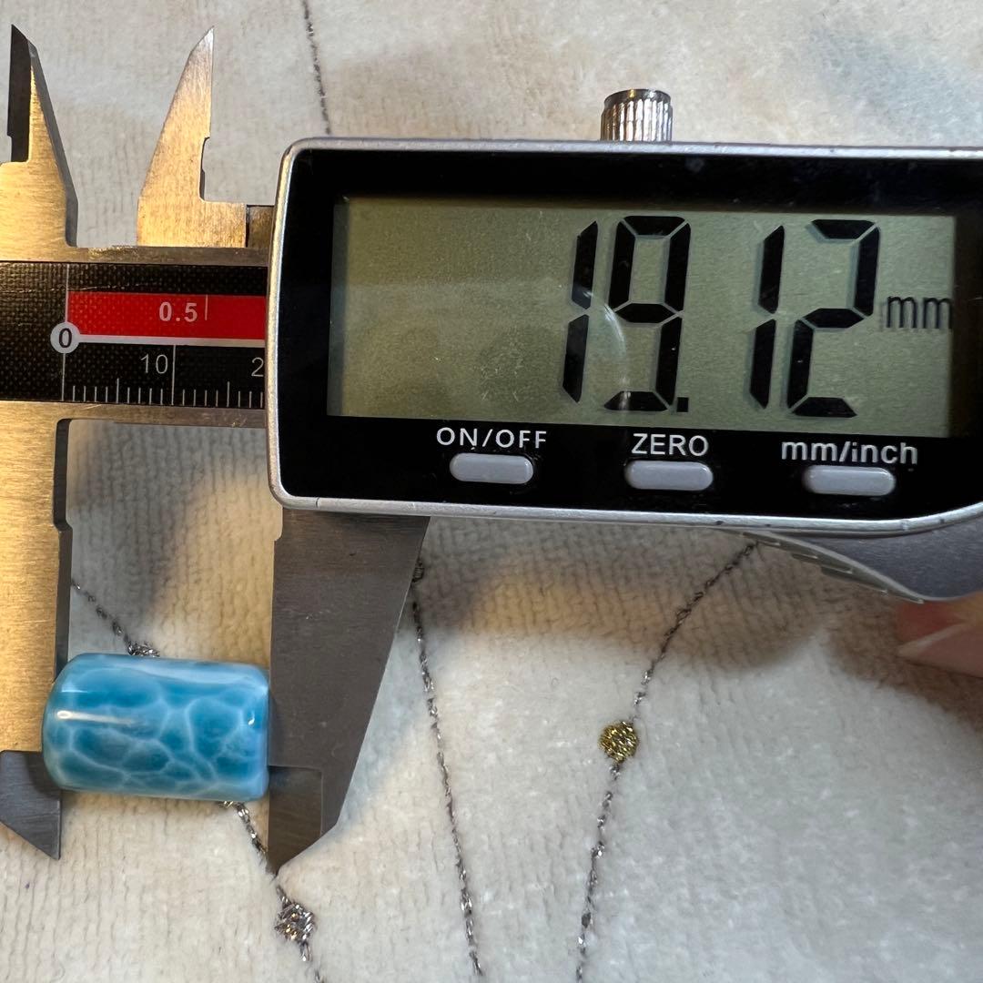 （希少) 最高級品質　全面模様　筒形ラリマー　粒売り