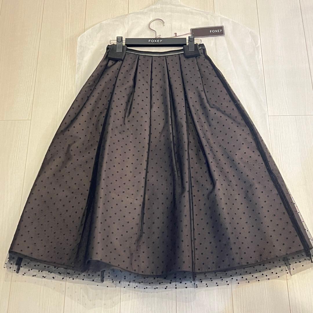 FOXEY ドット チュール スカート Cord Wabe 美品