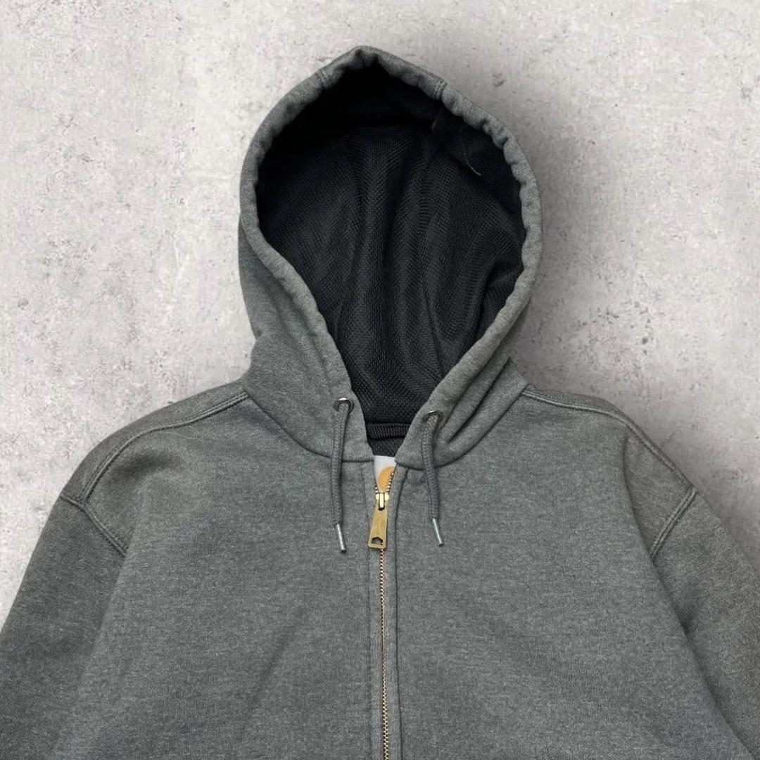 カーハート 裏サーマル ジップアップ パーカー ダブルフェイス グレー S